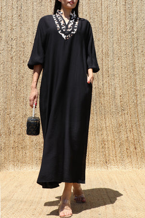 DD8704, Leopard Collar Loose Fit Shirt Dress