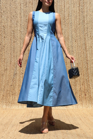 DD8365, Multi Denim Midi Dress