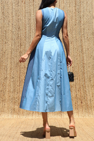DD8365, Multi Denim Midi Dress