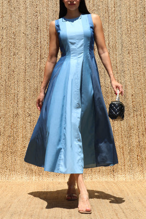 DD8365, Multi Denim Midi Dress