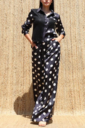 DD8682, Polka Dot Shirt Top & Pants Set