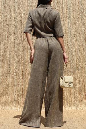 DD8677, Textured One Button Jacket & Pants Set