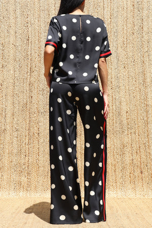DD8664, Polka Dot Loose Fit Top & Pant Set
