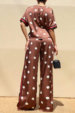 DD8664, Polka Dot Loose Fit Top & Pants Set