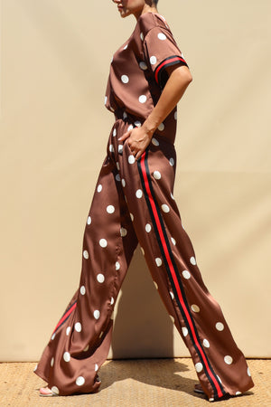 DD8664, Polka Dot Loose Fit Top & Pants Set