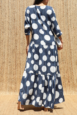 DD8667, Polka Dot Loose Fit Maxi Dress