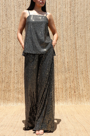 DD8695, Sequin Top & Pants Set