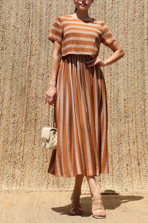 DD8399, Striped Midi Dress