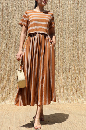 DD8399, Striped Midi Dress