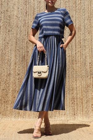 DD8399, Striped Midi Dress