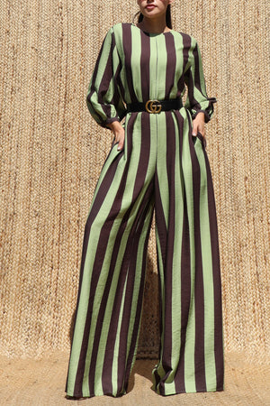 DD8665, Striped Loose Fit Jumpsuit