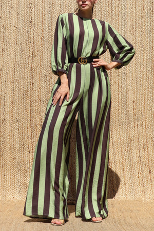 DD8665, Striped Loose Fit Jumpsuit