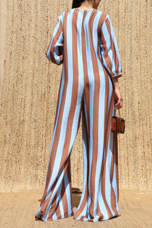 DD8665, Striped Loose Fit Jumpsuit