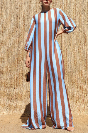 DD8665, Striped Loose Fit Jumpsuit