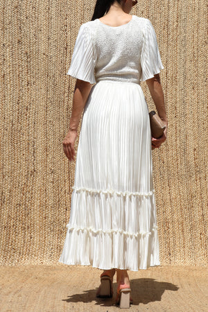 DD7974, Pleated Midi Dress