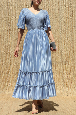 DD7974, Pleated Midi Dress