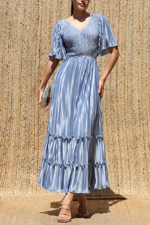 DD7974, Pleated Midi Dress