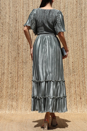 DD7974, Pleated Midi Dress