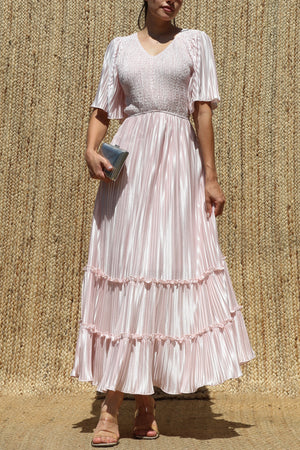 DD7974, Pleated Midi Dress