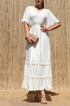 DD7974, Pleated Midi Dress