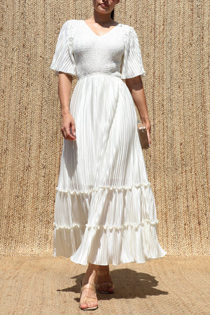 DD7974, Pleated Midi Dress