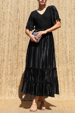 DD7974, Pleated Midi Dress