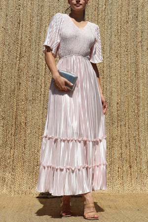 DD7974, Pleated Midi Dress