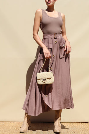 DD8249, Tank Top Pocket Detail Midi Dress