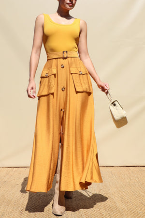 DD8249, Tank Top Pocket Detail Midi Dress