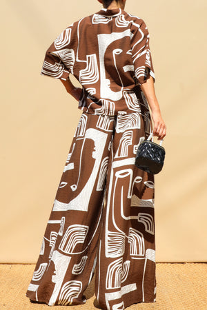 DD8567, Printed Loose Fit Shirt & Pants Set