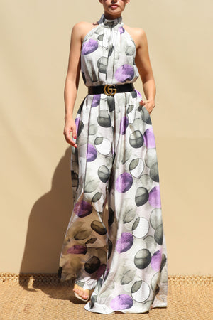 DD8714, Printed Loose Fit Jumpsuit