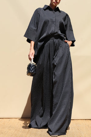 DD8686, Striped Loose Fit Shirt & Pants Set