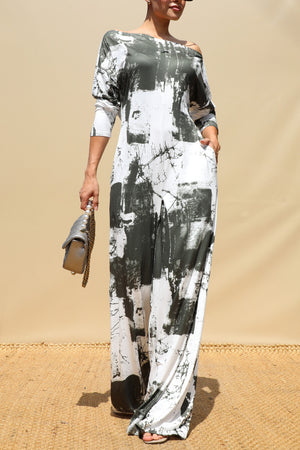 DD8763, Tie Dye Off Shoulder Jumpsuit