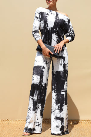 DD8763, Tie Dye Off Shoulder Jumpsuit