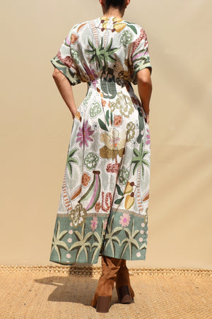 DD8576, Loose Fit Pintuck Midi Dress