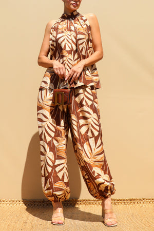 DD8730, Printed Loose Fit Top & Pants Set