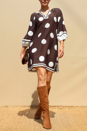 DD8653, Polka Dot Loose Fit Mini Dress