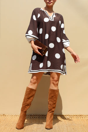 DD8653, Polka Dot Loose Fit Mini Dress