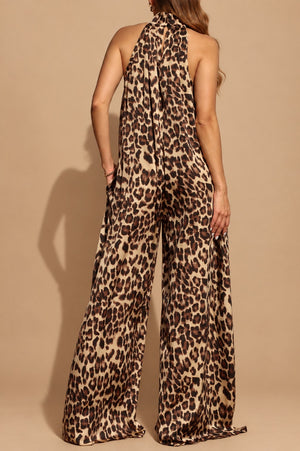 DD8771, Leopard Loose Fit Satin Jumpsuit