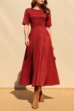 DD8721, Napoleon Suede Midi Dress