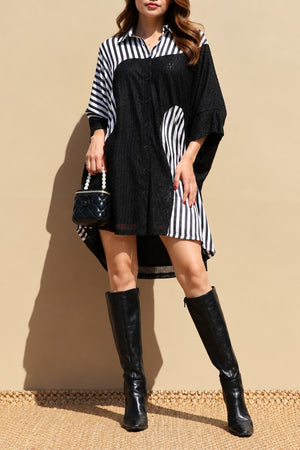 DD8703, Sequin Button Down Shirt Mini Dress
