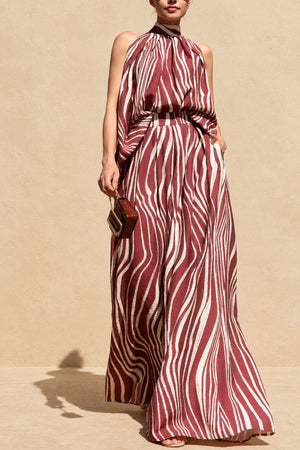 DD8757, Zebra Printed Loose Fit Top & Pants Set