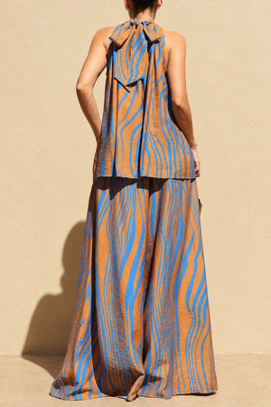 DD8757, Zebra Printed Loose Fit Top & Pants Set