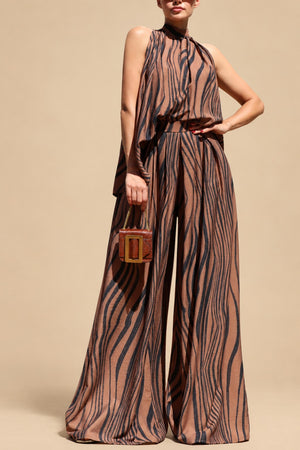 DD8757, Zebra Printed Loose Fit Top & Pants Set