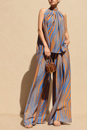DD8757, Zebra Printed Loose Fit Top & Pants Set