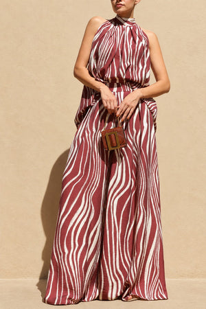 DD8757, Zebra Printed Loose Fit Top & Pants Set