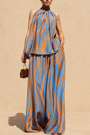 DD8757, Zebra Printed Loose Fit Top & Pants Set