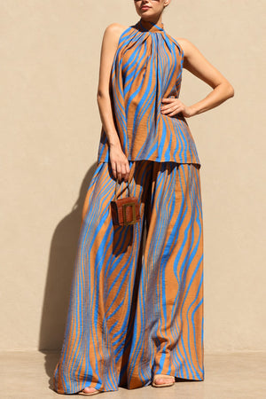 DD8757, Zebra Printed Loose Fit Top & Pants Set