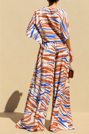 DD8759, Zebra Printed Loose Fit Top & Pants Set