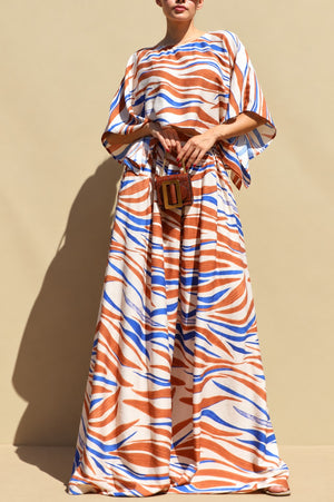 DD8759, Zebra Printed Loose Fit Top & Pants Set